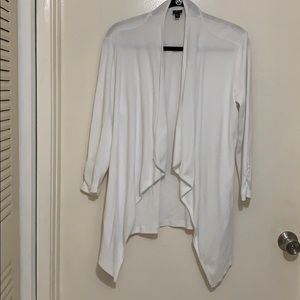 Rafaella white open cardigan with 3/4 sleeves